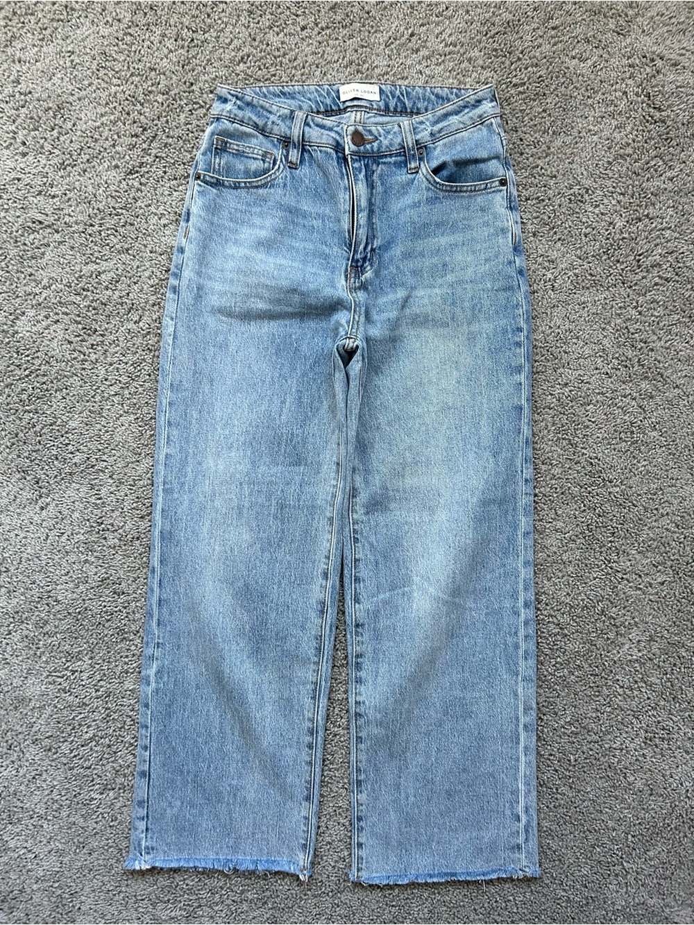 Oliver Logan wide leg crop size 25 light Blue High-Rise Straight Leg Jeans